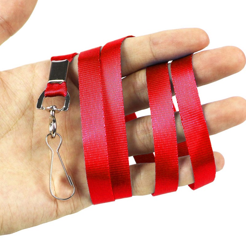 Bird Fiy Bulk Red Lanyards for Id Badges Nylon Neck Flat Lanyard for ID Name Badge Holder/Name Tag - Image 4